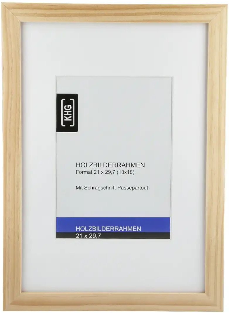 KHG Holz-Bilderrahmen 21x30 Toscana natur ¦ holzfarben ¦ Massivholz ¦ Maße (cm): B: 21 H: 30 Accessoires > Bilderrahmen...