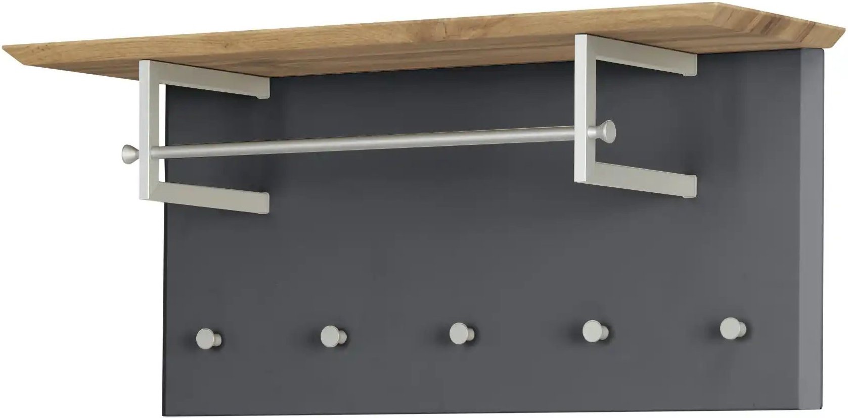 Wohnwert Garderobenpaneel Azzura ¦ grau ¦ MDF-Platte ¦ Maße (cm): B: 93 H: 42 T: 31.0 Garderoben & Kleiderstangen > Wan...