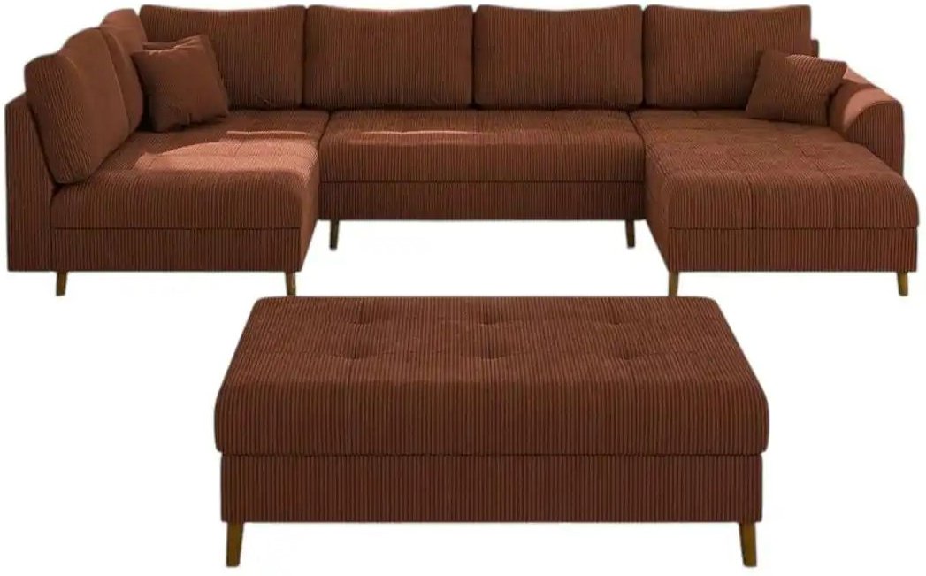 Wohnlandschaft mit Hocker Maya ¦ rot ¦ Maße (cm): B: 310 H: 81 Polstermöbel > Sofas > Schlafsofas - Höffner