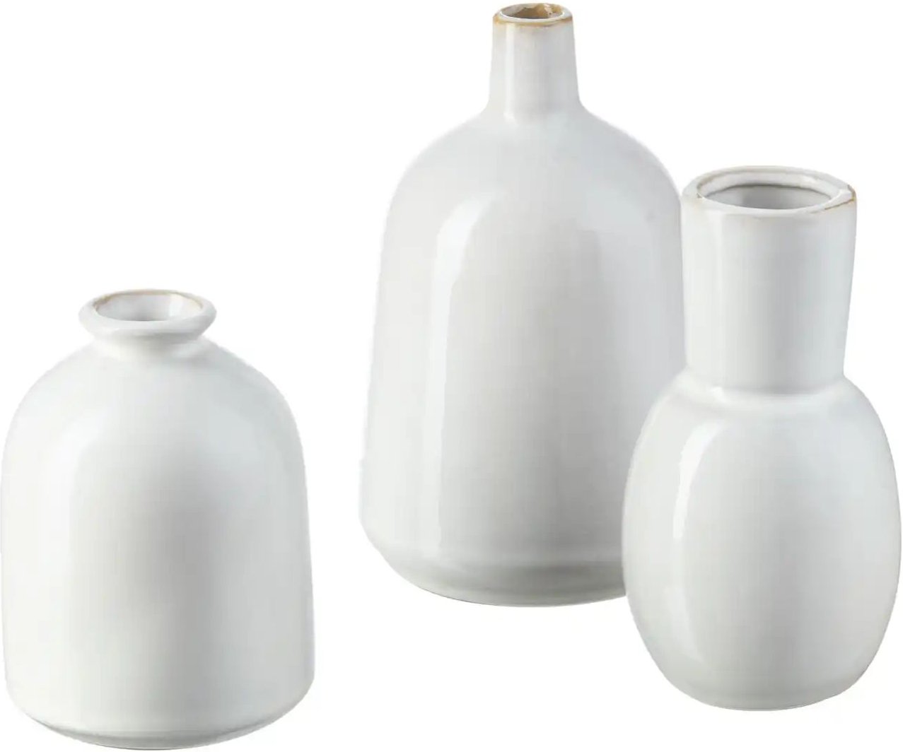 HOME STORY Vase 3er-Set ¦ weiß ¦ Porzellan ¦ Maße (cm): H: 13,5 Ø: 8.5 Accessoires > Vasen - Höffner