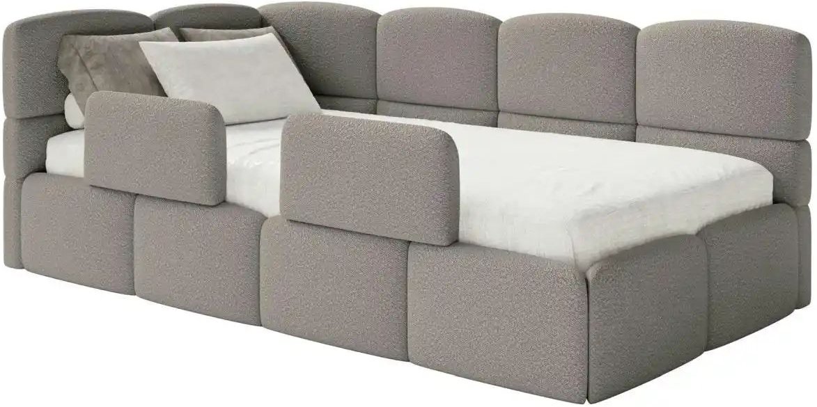 Selsey Polsterliege mit Rausfallschutz Cloudy ¦ grau ¦ Maße (cm): B: 220 H: 88 Kindermöbel > Kinderbetten - Höffner