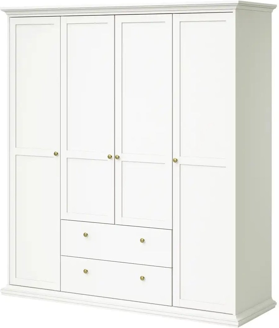 Drehtürenschrank Chester ¦ weiß ¦ Maße (cm): B: 182 H: 201 T: 61.0 Schränke > Kleiderschränke > Drehtürenschränke - Höf...