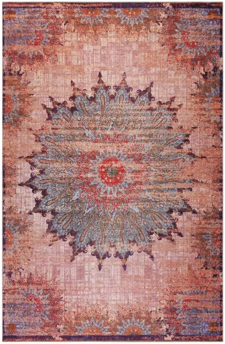 Kurzflorteppich ¦ mehrfarbig ¦ Baumwolle ¦ Maße (cm): B: 110 H: 0,6 Teppiche > Vintage Teppiche - Höffner