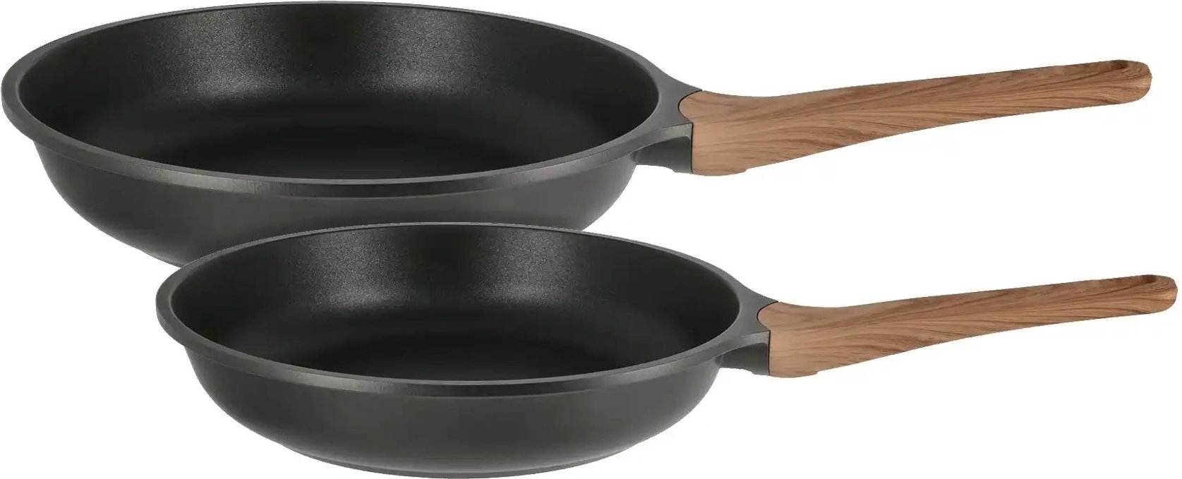 KHG Pfannenset 2-teilig ¦ schwarz ¦ Aluminium-Guss ¦ Maße (cm): B: 31 H: 12 Töpfe & Pfannen & Zubehör > Topf und Pfan...