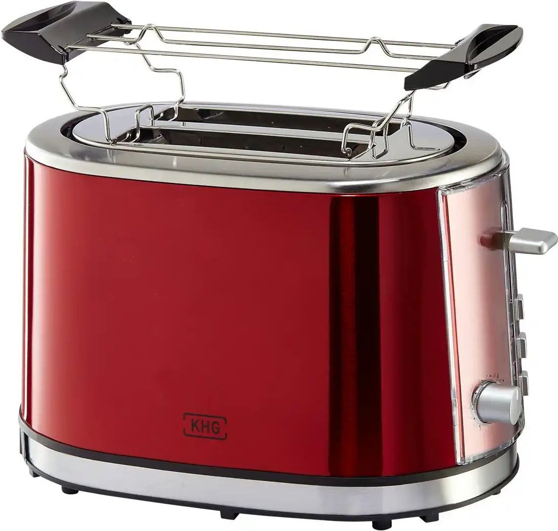 KHG Toaster TO-852 (MRE) ¦ rot ¦ Metall lackiert,Kunststoff ¦ Maße (cm): B: 33,5 H: 21 T: 24.5 Elektrokleingeräte > Toa...