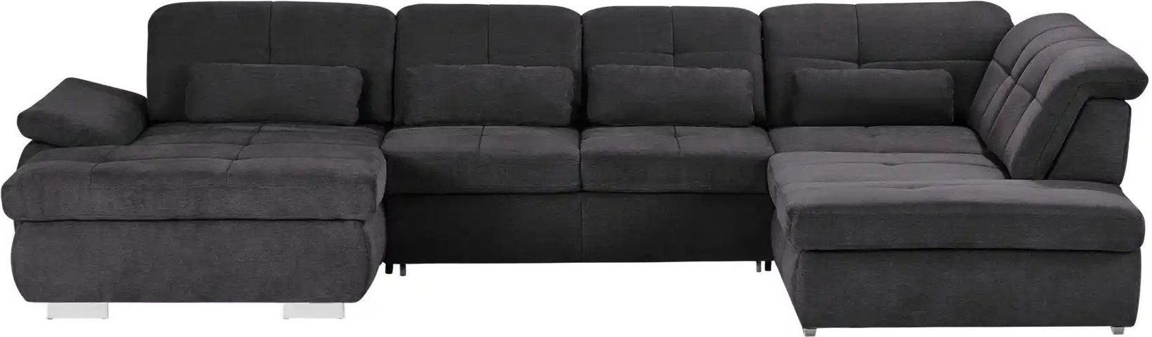 Wohnlandschaft mit Funktion Perry ¦ grau ¦ Maße (cm): B: 374 Polstermöbel > Sofas > Wohnlandschaften - Höffner