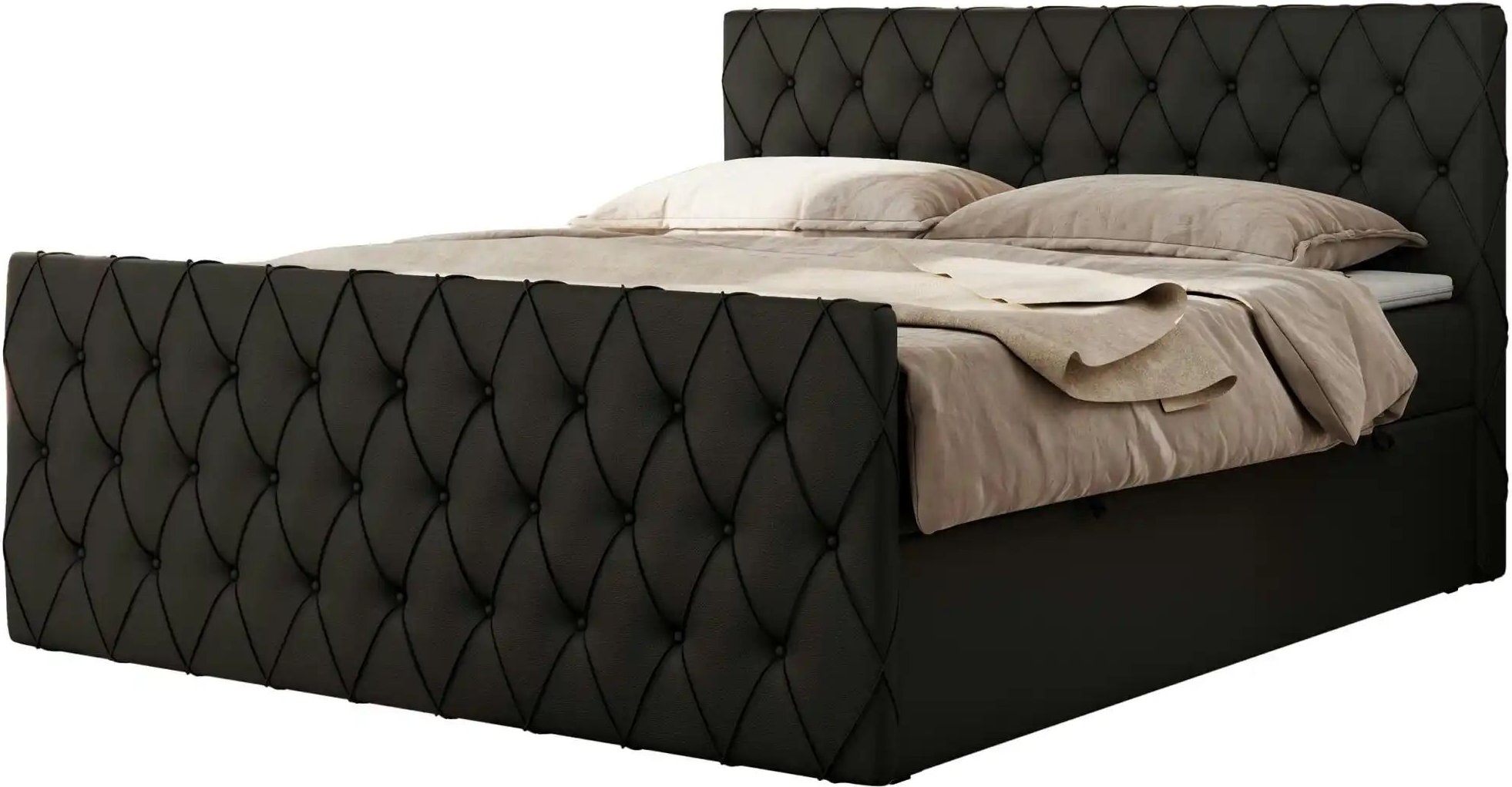 Boxbett mit Bettkasten Miren Duo ¦ schwarz ¦ Maße (cm): B: 141 H: 110 Betten > Komfortbetten - Höffner