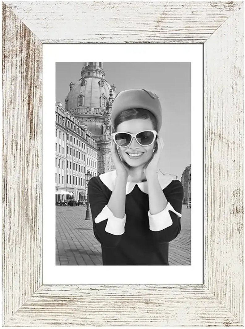 Bilderrahmen 21x30 cm Hollywood ¦ weiß ¦ Massivholz ¦ Maße (cm): B: 26 H: 35 T: 1.5 Accessoires > Bilderrahmen - Höffne...