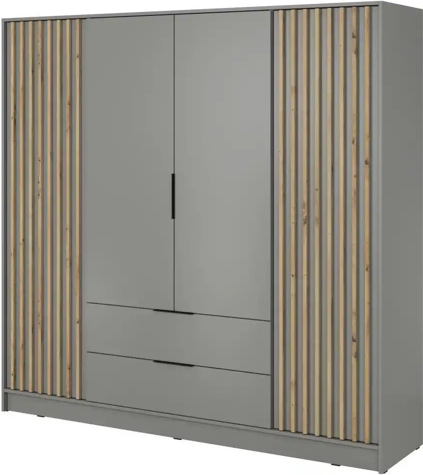 Drehtürenschrank Nelly ¦ grau ¦ Maße (cm): B: 206 H: 200 Schränke > Kleiderschränke > Drehtürenschränke - Höffner