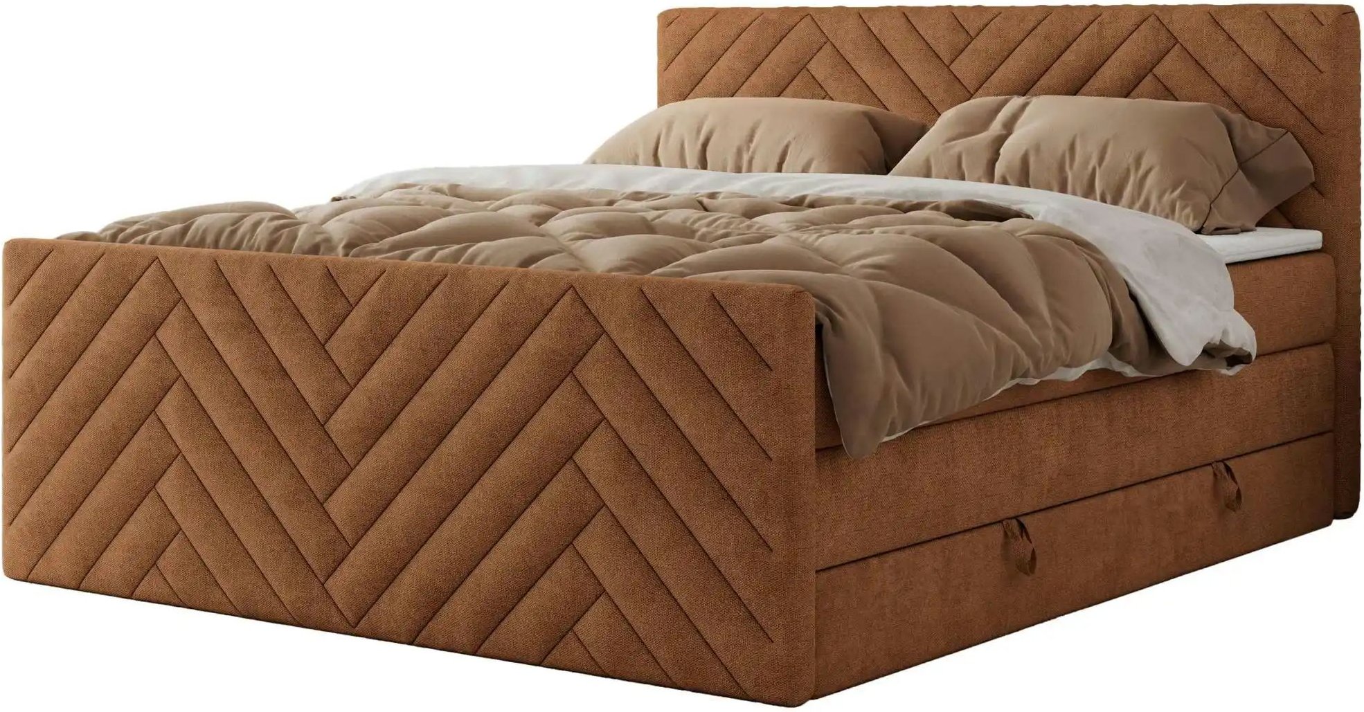 Boxspringbett mit Bettkasten Paris King Duo ¦ orange ¦ Maße (cm): B: 161 H: 110 Betten > Boxspringbetten - Höffner