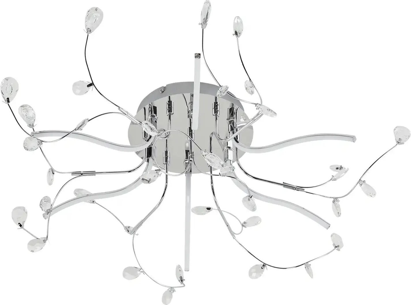 Thumbnail - KHG LED-Kristall-Deckenleuchte 6-flammig chrom ¦ silber ¦ Maße (cm): H: 26 Ø: 73 Lampen & Leuchten > Deckenleuchten...