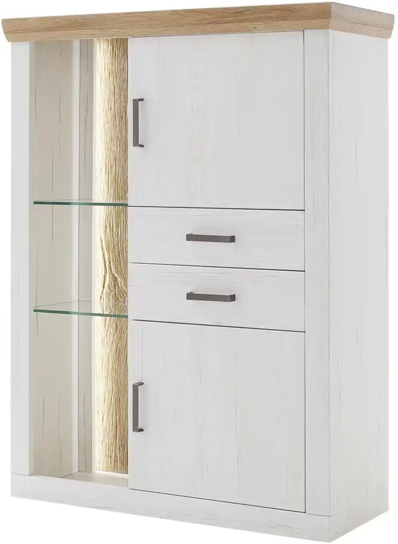 Thumbnail - maison bleue Highboard Zara ¦ weiß ¦ Maße (cm): B: 106 H: 142 T: 40.0 Kommoden & Sideboards > Highboards - Höffner