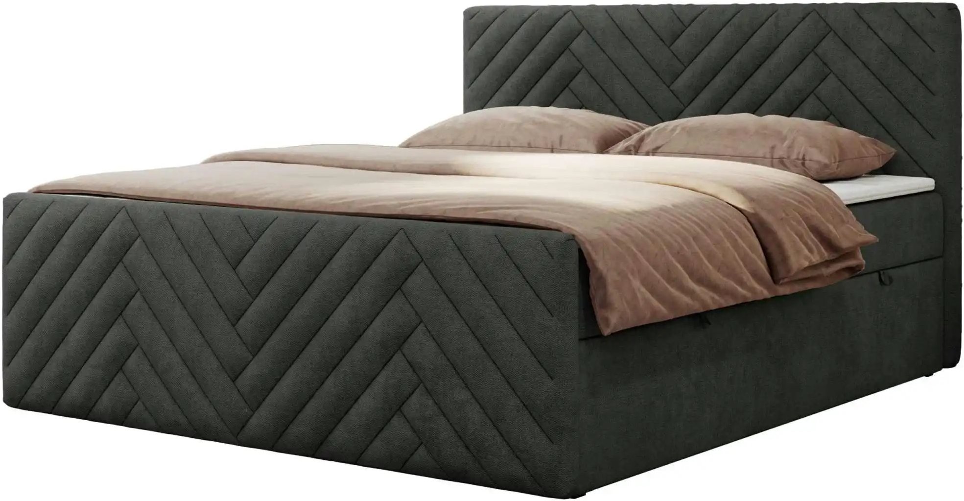 Thumbnail - Boxbett mit Bettkasten Paris Duo ¦ grau ¦ Maße (cm): B: 121 H: 110 Betten > Komfortbetten - Höffner