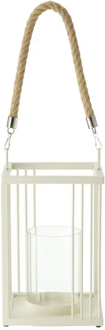 HOME STORY Laterne mit Seilgriff   ¦ creme ¦ Metall,Glas ¦ Maße (cm): B: 16 H: 43,5 Accessoires > Kerzen & Kerzenständer...