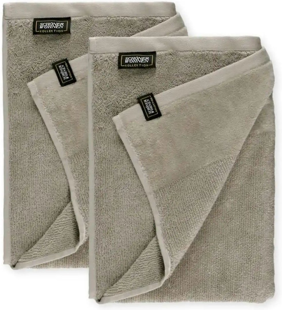 Thumbnail - SCHÖNER WOHNEN Kollektion Duschtuch 2er-Set ¦ creme ¦ Maße (cm): B: 70 H: 10 Badtextilien > Handtücher & Badetücher > ...