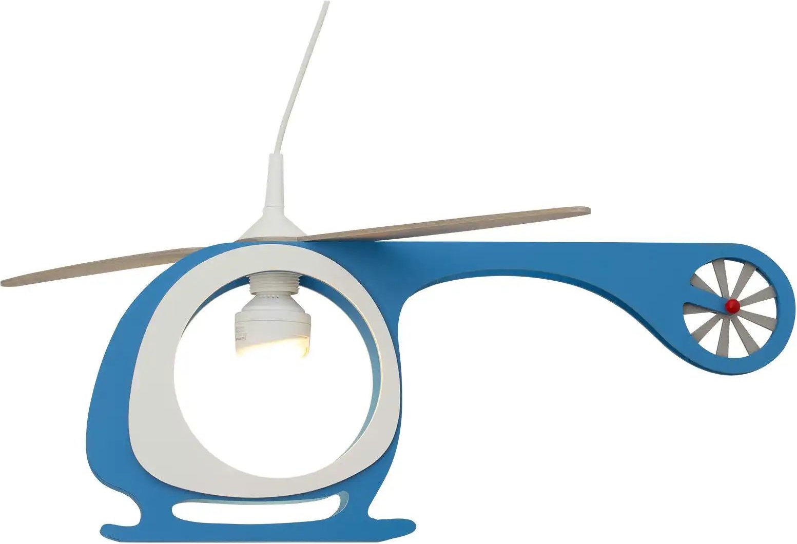 Pendelleuchte Hubschrauber Holz blau weiß ¦ mehrfarbig ¦ Maße (cm): B: 60 H: 25 Lampen & Leuchten > Kinderlampen - Hö...