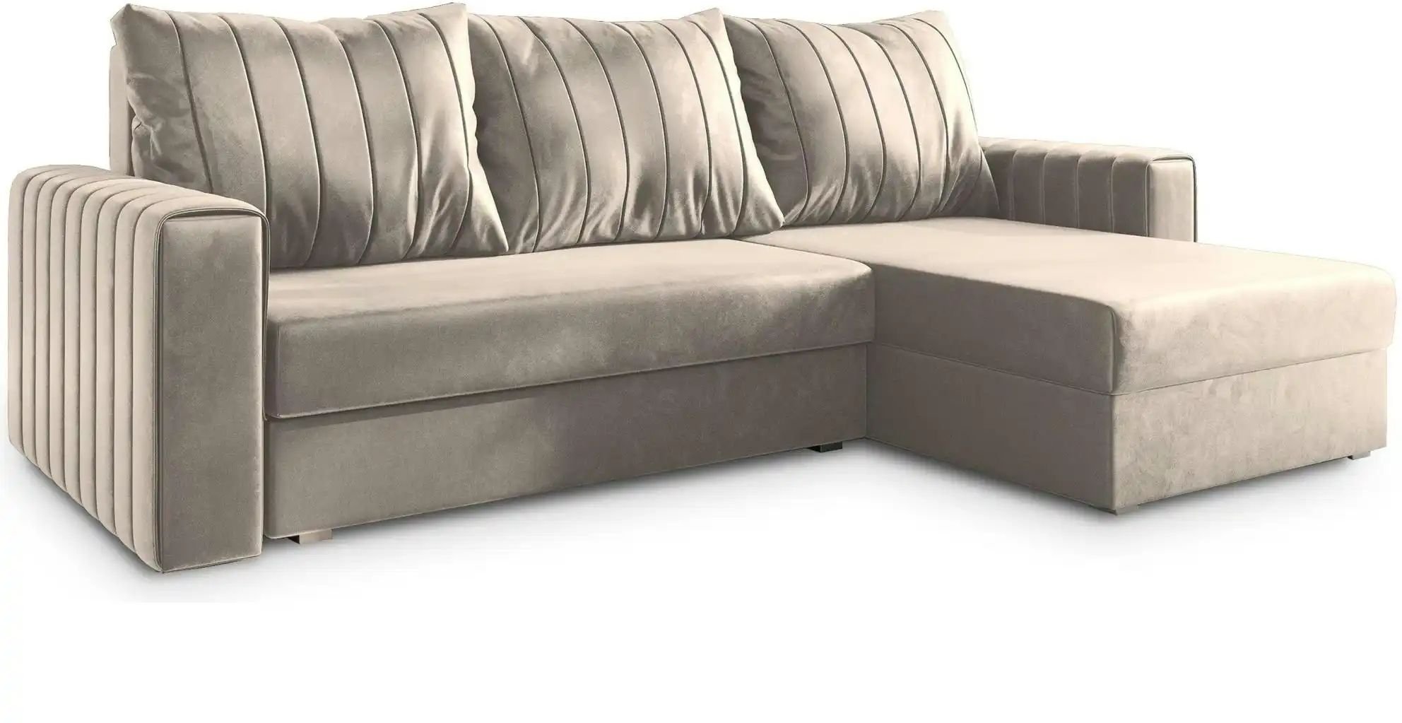 MASSENO Ecksofa mit Schlaffunktion Carl ¦ beige ¦ Maße (cm): B: 236 H: 85 Polstermöbel > Sofas > 3-Sitzer - Höffner