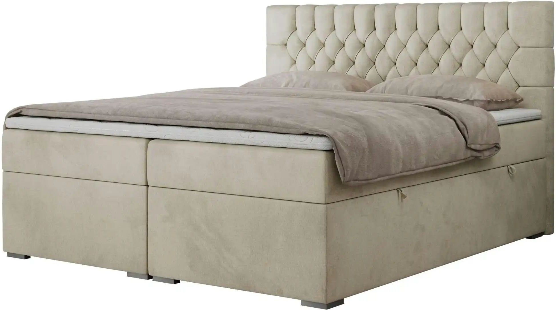 Boxbett mit Bettkasten Pera ¦ beige ¦ Maße (cm): B: 180 H: 125 Betten > Komfortbetten - Höffner