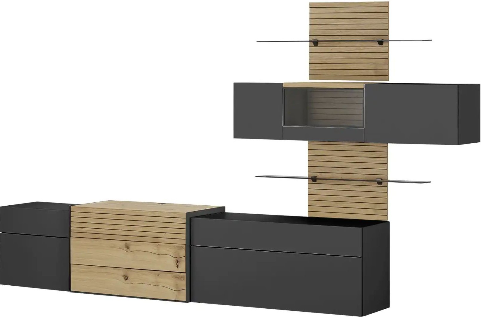 Wohnwert Wohnwand Spektrum ¦ weiß ¦ Maße (cm): B: 333 H: 207 T: 48.0 Kommoden & Sideboards > Wohnwände - Höffner