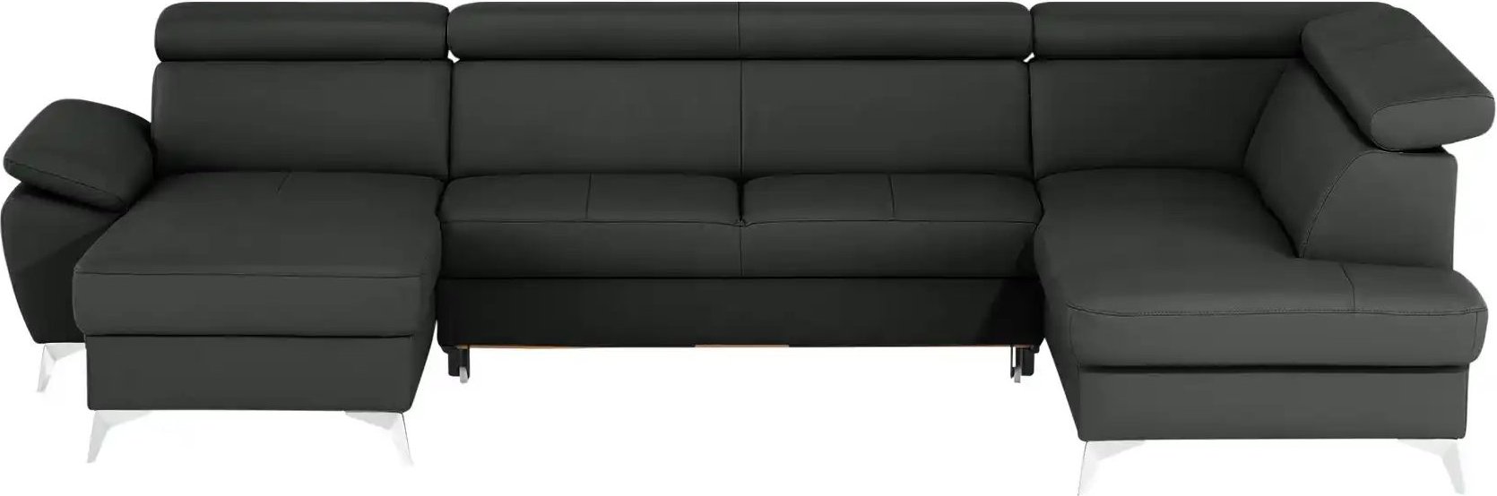 Thumbnail - uno Wohnlandschaft mit verstellbarem Kopfteil Apollo ¦ schwarz ¦ Maße (cm): B: 338 H: 96 T: 210.0 Polstermöbel > Sofas >...