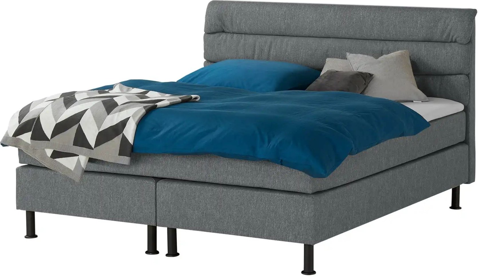 Boxspringbett Lina ¦ grau ¦ Maße (cm): B: 204 H: 122 Betten > Boxspringbetten - Höffner