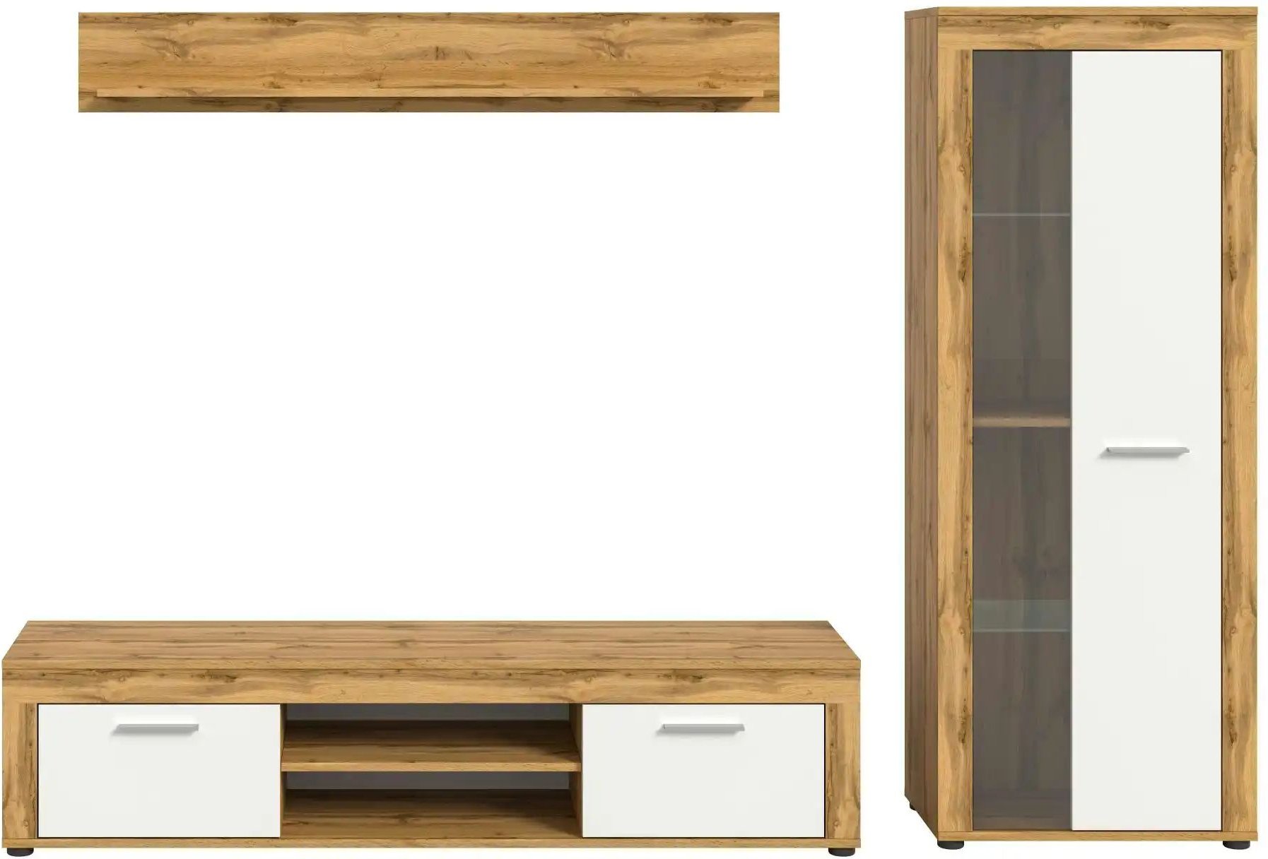 Wohnwand Bardenas ¦ holzfarben ¦ Maße (cm): B: 235 H: 159 T: 35.0 Kommoden & Sideboards > Wohnwände - Höffner