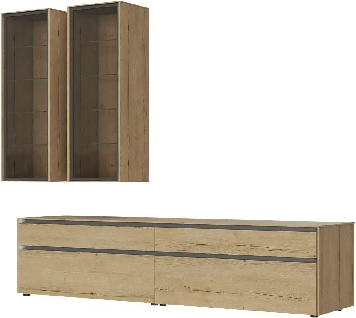 Content Wohnkombination Metro Line ¦ holzfarben ¦ Maße (cm): B: 290 H: 207 T: 60.0 Kommoden & Sideboards > Wohnwände - ...