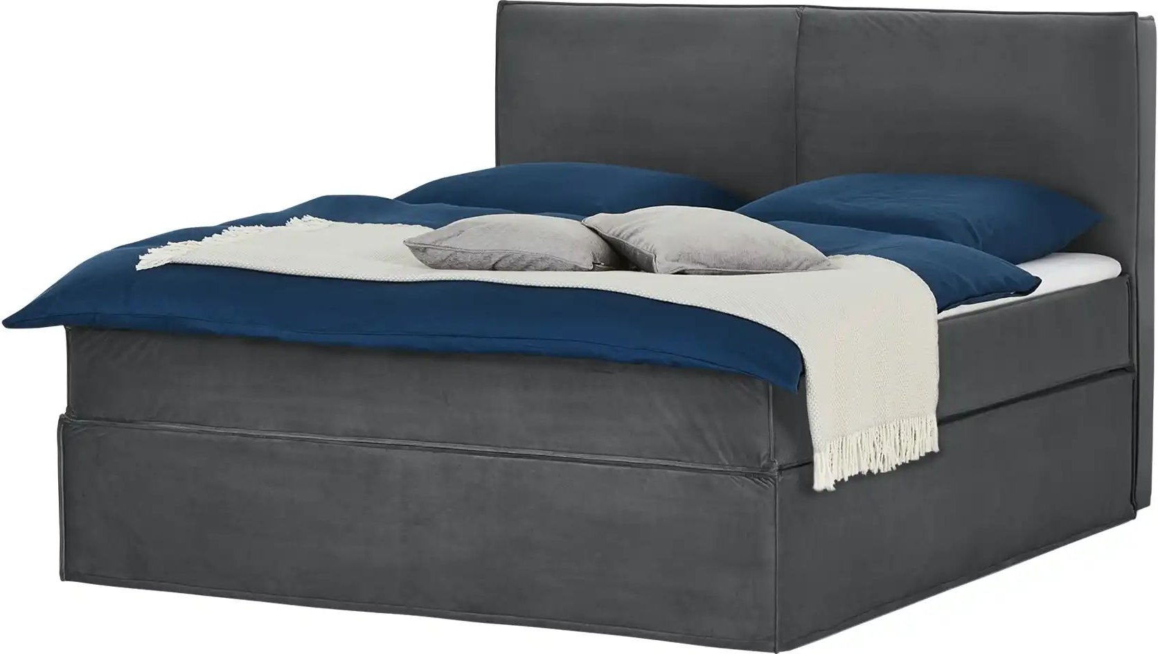 Boxi Boxspringbett 160 x 200 cm mit trendigem Keder Boxi Urban ¦ grau ¦ Maße (cm): B: 160 H: 125 Betten > Boxspringbette...