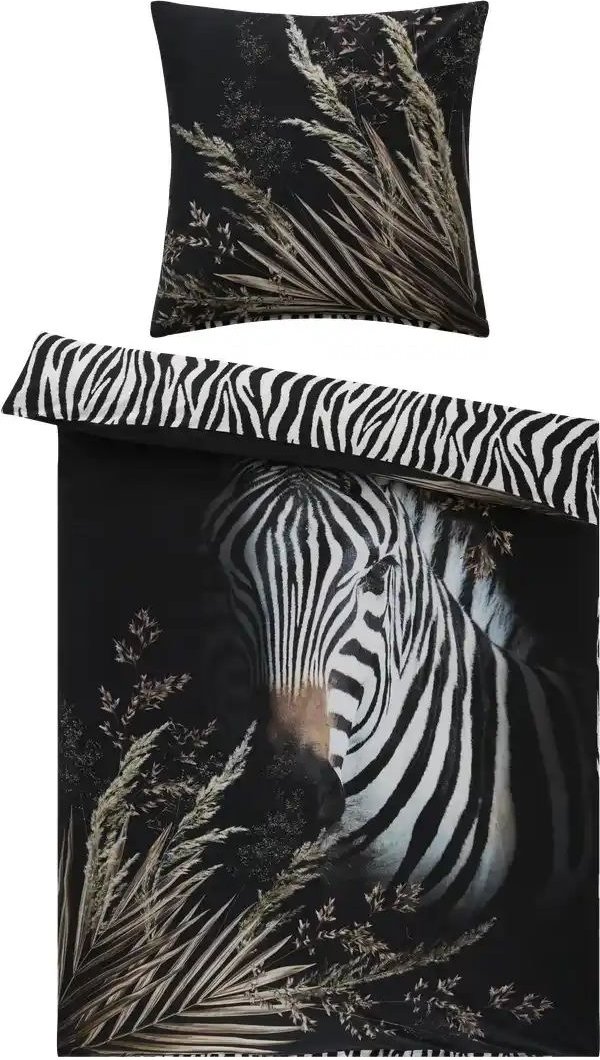 indigo Mako-Satin Wende-Bettwäsche Zebra Love ¦ Maße (cm): B: 135 Bettwaren > Bettwäsche > Bettwäsche ganzjährig - Höff...