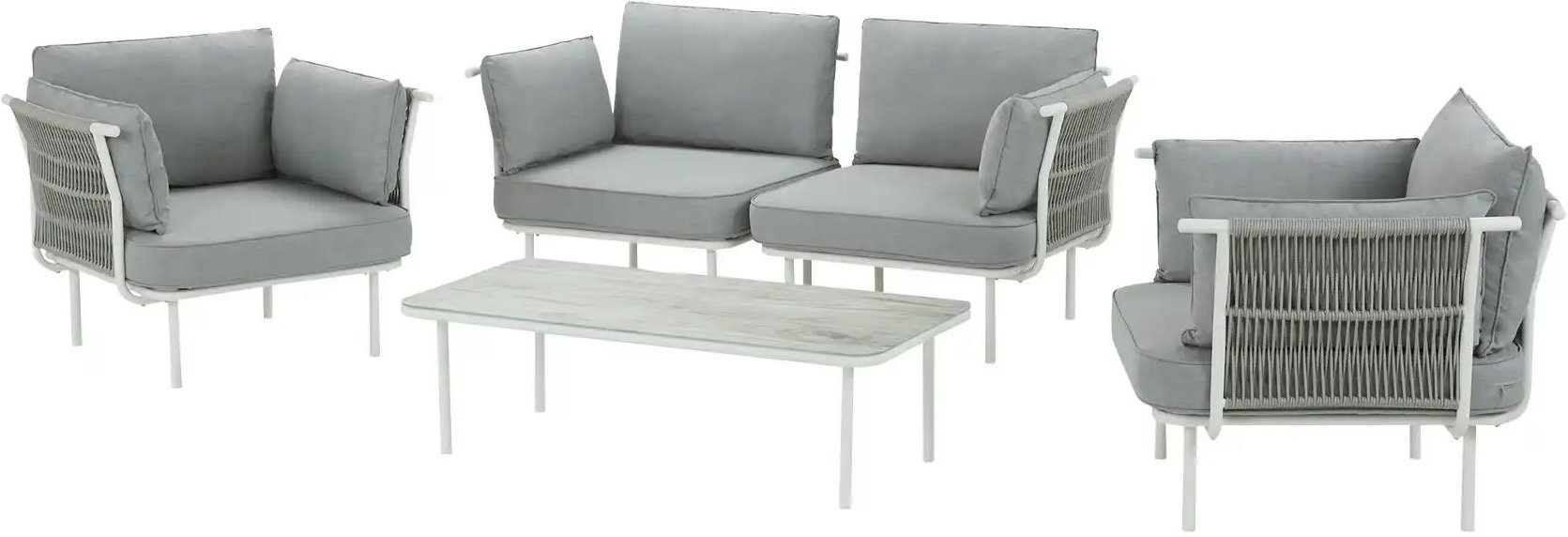 Garten-Lounge - Set Versailles ¦ weiß Garten > Gartenmöbel > Gartenmöbelsets - Höffner