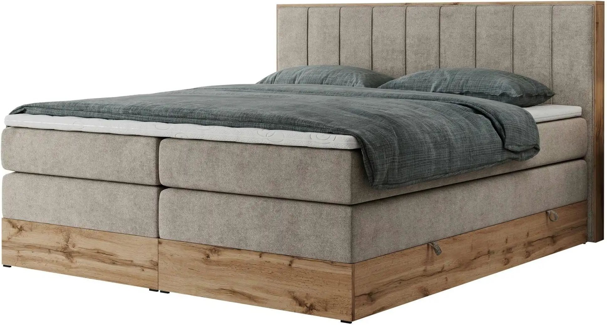 Thumbnail - Boxspringbett mit Bettkasten Bellissimo King ¦ beige ¦ Maße (cm): B: 208 H: 115 Betten > Boxspringbetten - Höffner