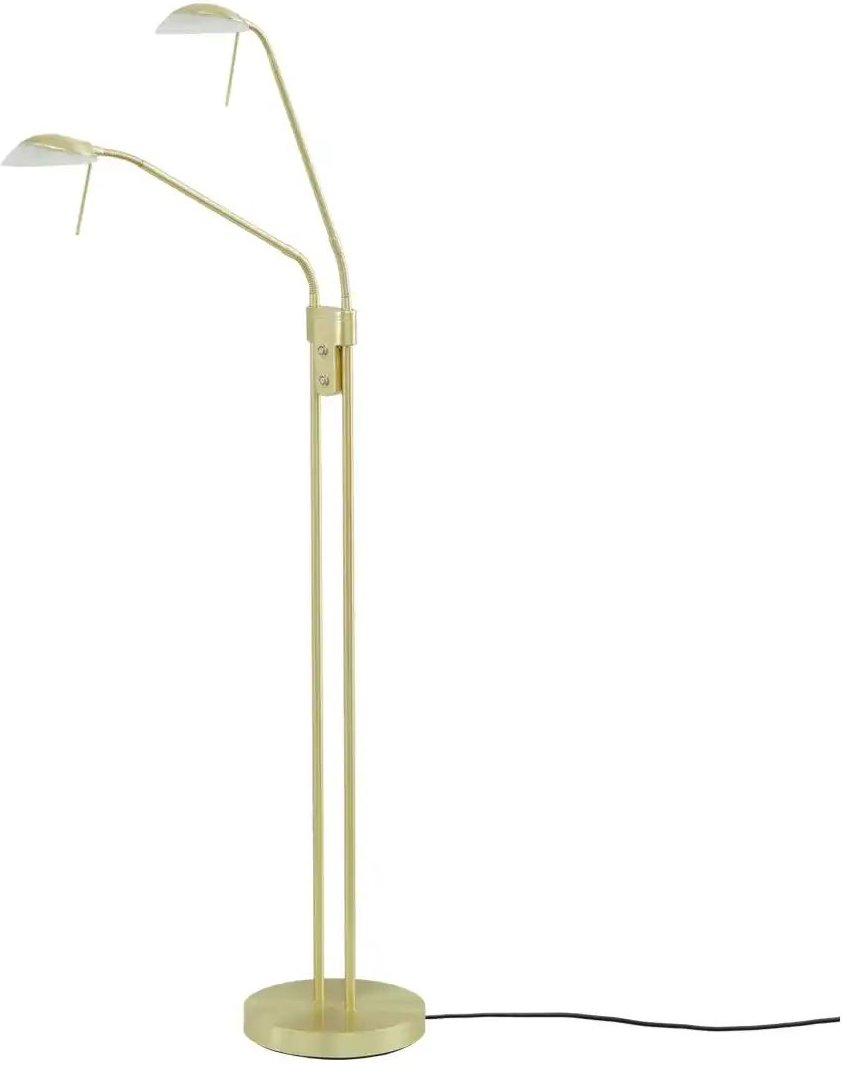 Fischer-Honsel LED-Lese-Leuchte 2-flammig messing-matt ¦ gold ¦ Maße (cm): H: 160 Ø: 26 Lampen & Leuchten > Stehlamp...
