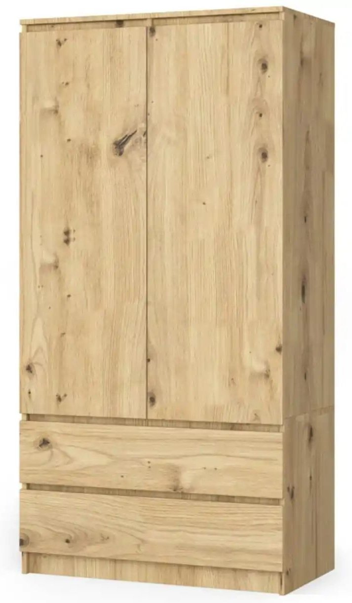 Drehtürenschrank mit 2 Schubladen Oda ¦ holzfarben ¦ Maße (cm): B: 90 H: 180 Schränke > Kleiderschränke > Drehtürenschrä...