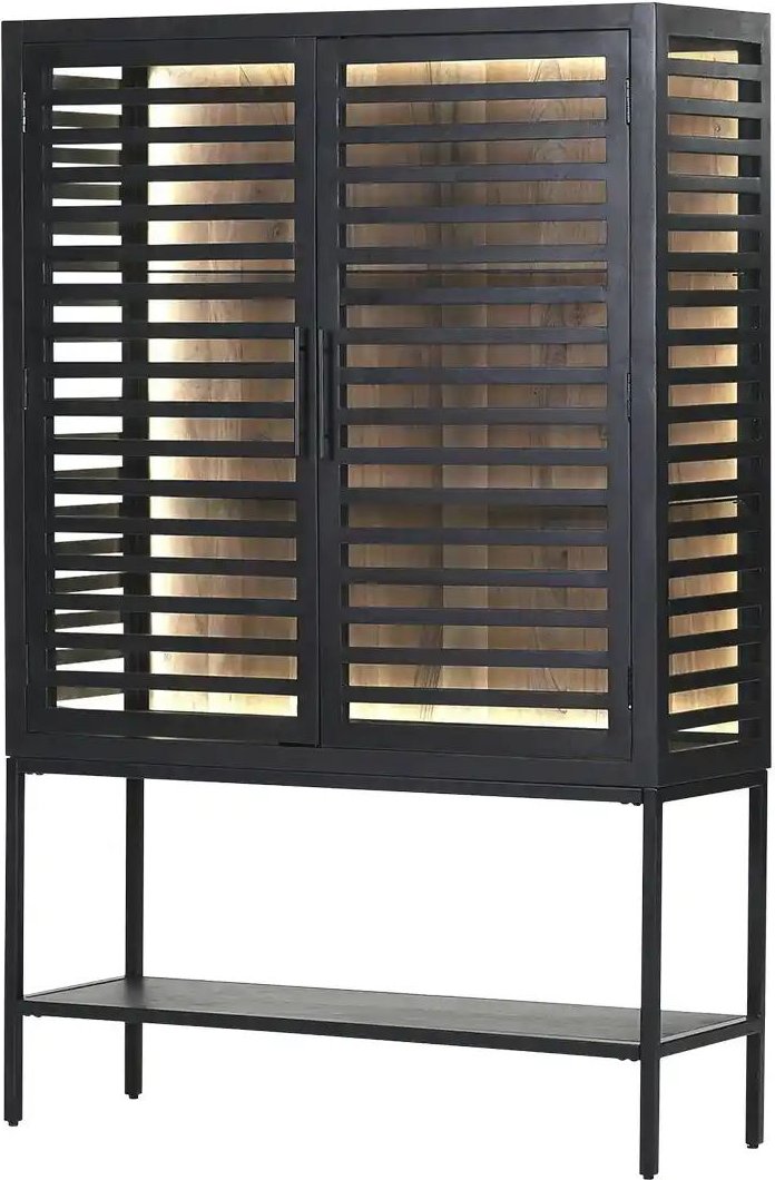 Vitrine Masca ¦ schwarz ¦ Maße (cm): B: 120 H: 180 T: 43.0 Schränke > Vitrinen - Höffner