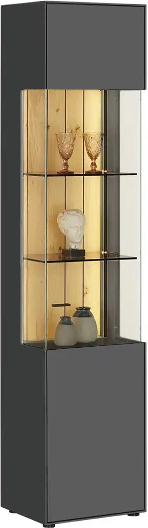 Jette Home Vitrine Como ¦ grau ¦ Maße (cm): B: 47 H: 206 T: 38.0 Schränke > Vitrinen - Höffner