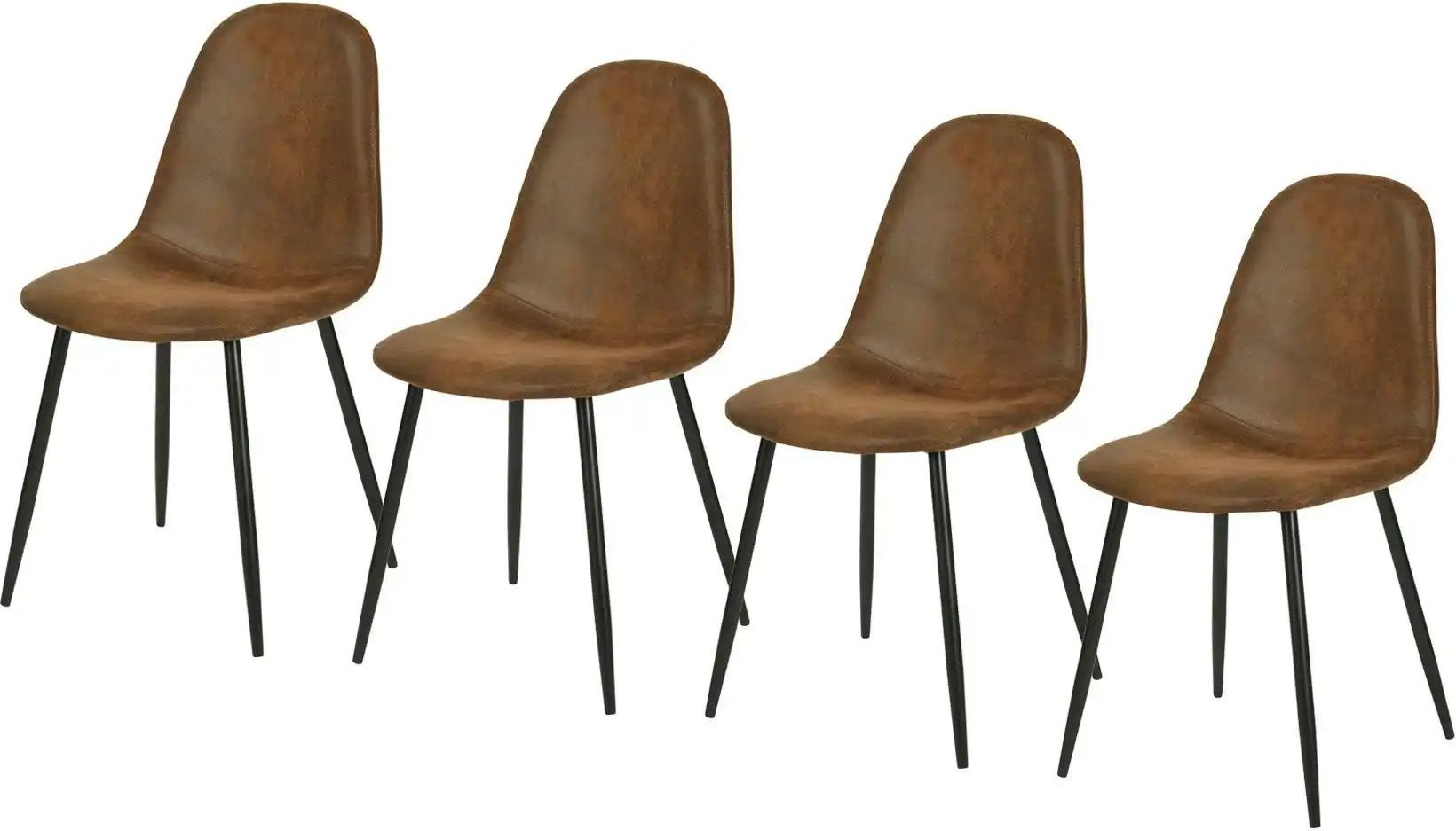 Esszimmerstuhl 4er-Set Charlton ¦ braun ¦ Maße (cm): B: 41 H: 86 Stühle > Küchenstühle > Polster Küchenstühle - Höffner