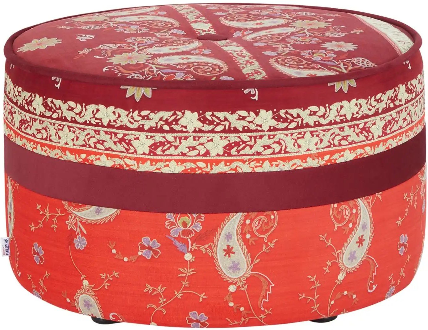 bassetti by SCHRÖNO Pouf aus Velours Tino ¦ rot ¦ Maße (cm): H: 39 Ø: 63 Polstermöbel > Hocker > Sitzpouf - Höffner