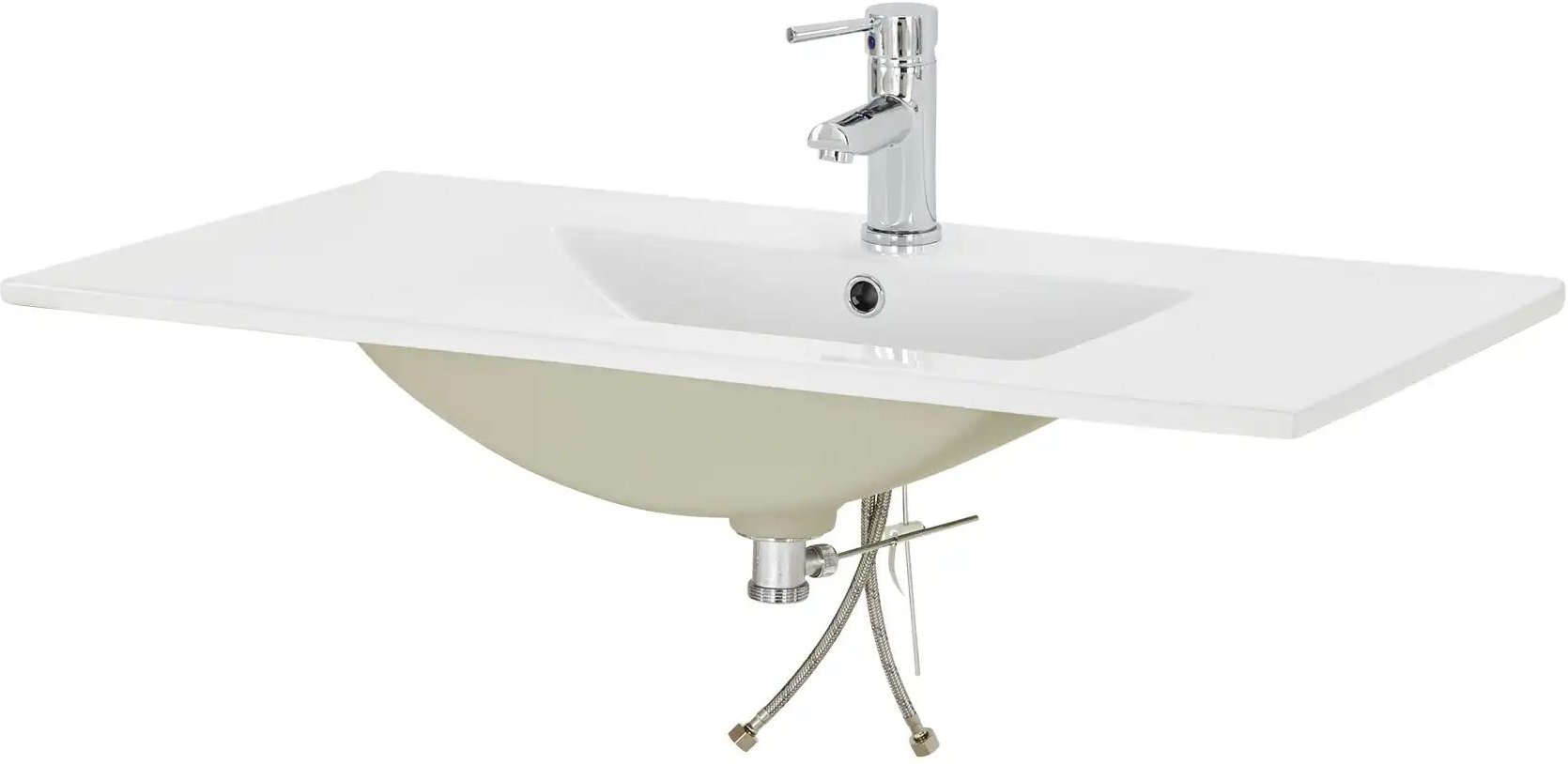 Wohnwert Keramik-Waschtisch Capri ¦ weiß ¦ Maße (cm): B: 90 H: 1,8 T: 46.2 Sonstiges Zubehör - Höffner