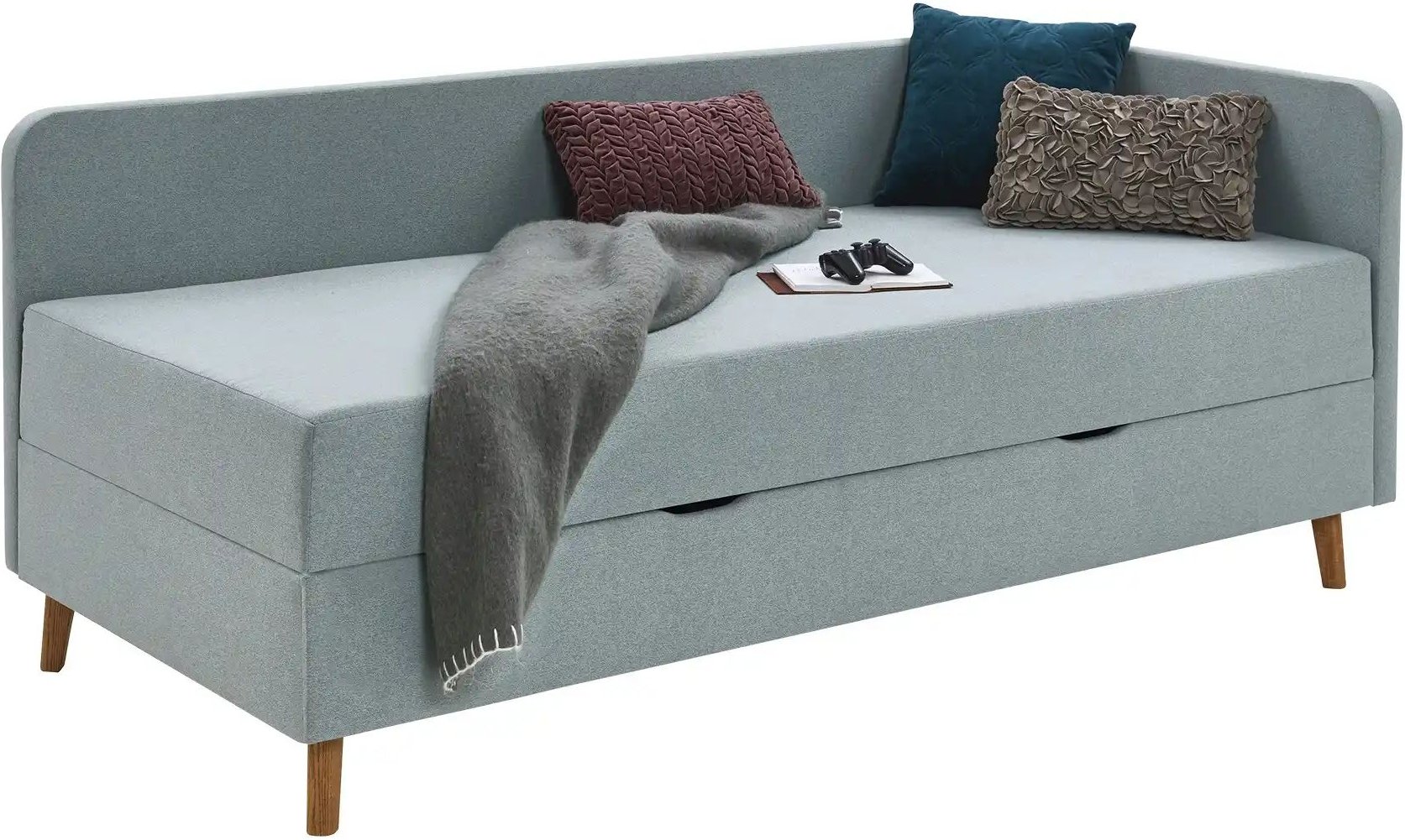 Polsterliege mit Bettkasten Carlotta ¦ blau ¦ Maße (cm): B: 100 H: 84 Polstermöbel > Liegen - Höffner