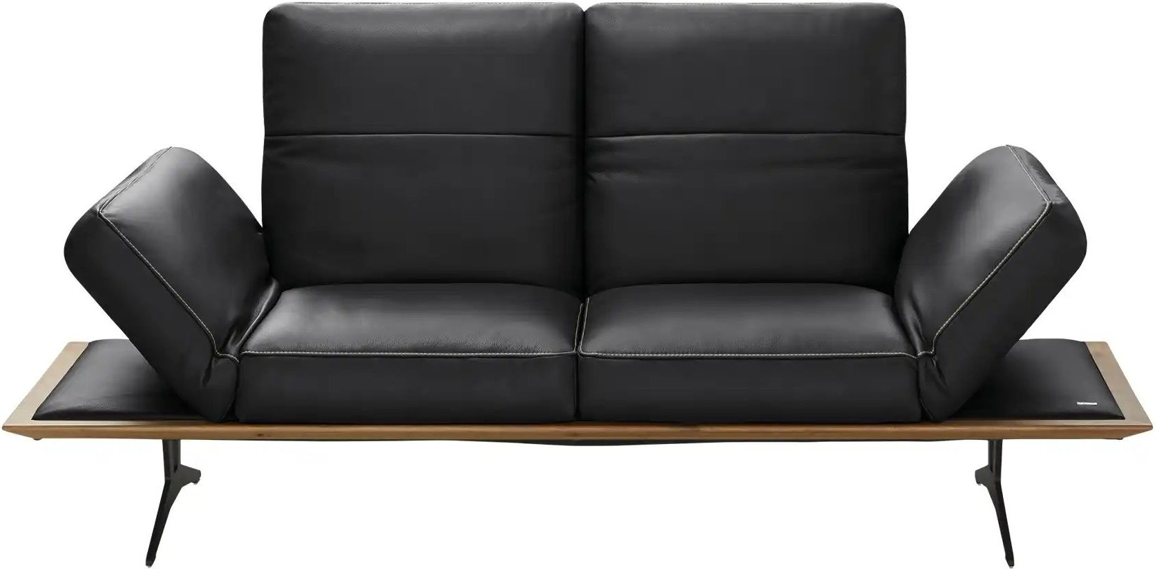 KOINOR Einzelsofa aus Echtleder Fendo ¦ schwarz ¦ Maße (cm): B: 206 H: 73 T: 123.0 Polstermöbel > Sofas > 2-Sitzer - Höf...