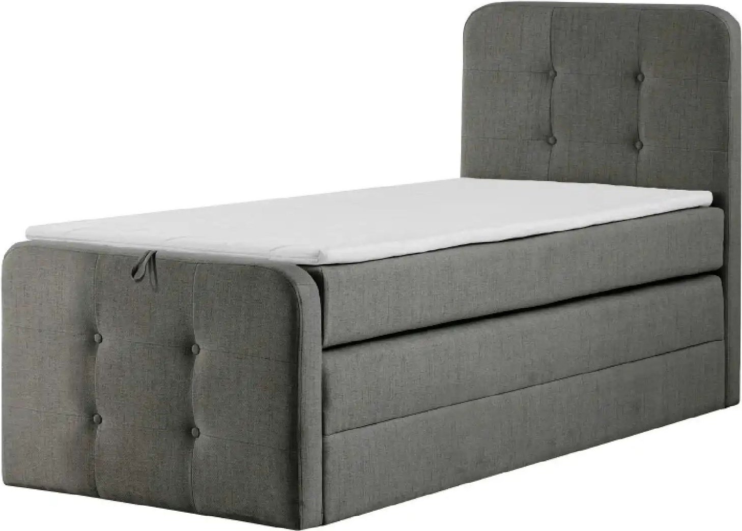 Boxspringbett mit Bettkasten Neapel ¦ grau ¦ Maße (cm): B: 90 H: 121 Betten > Boxspringbetten - Höffner