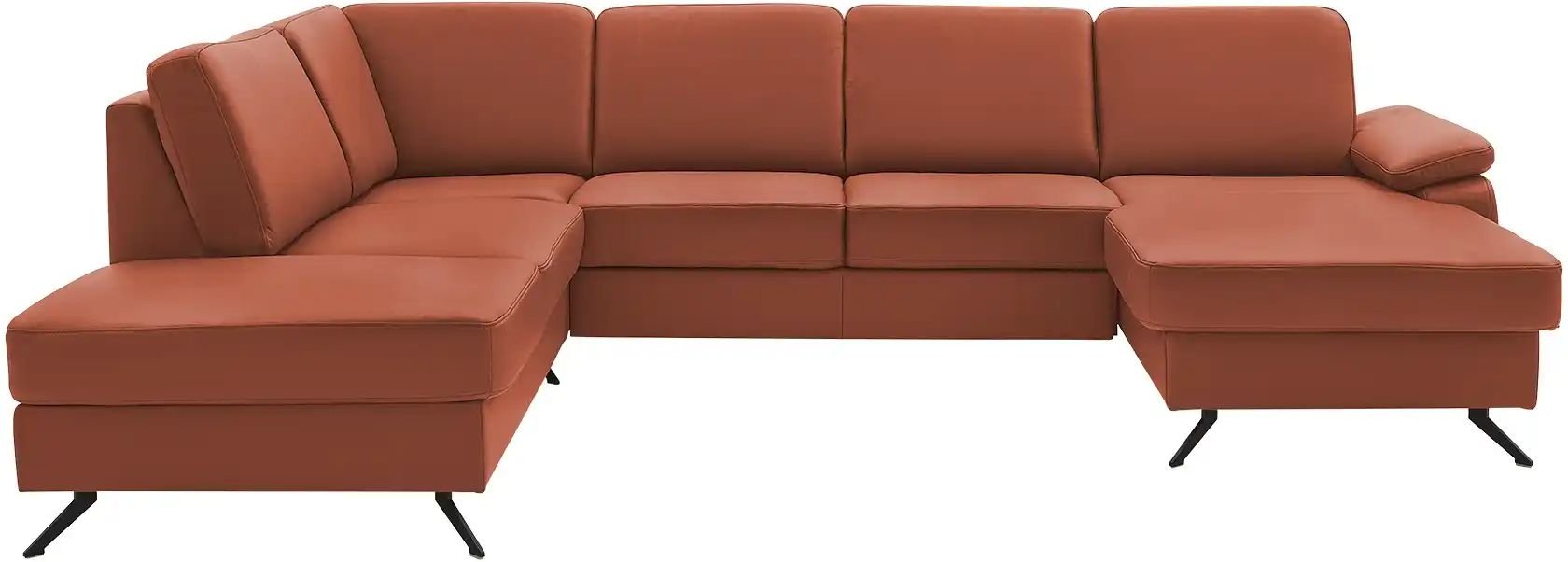 meinSofa Wohnlandschaft mit Sitz- und Rückenbezug aus Leder Kathi ¦ rot Polstermöbel > Sofas > Schlafsofas - Höffner