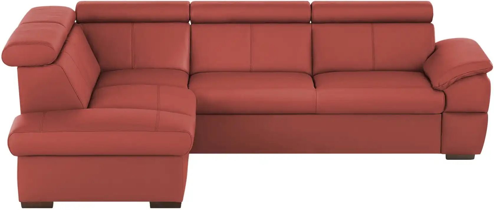 uno Ecksofa aus Echtleder Town ¦ rot ¦ Maße (cm): B: 264 H: 76 T: 210.0 Polstermöbel > Sofas > Ecksofas - Höffner