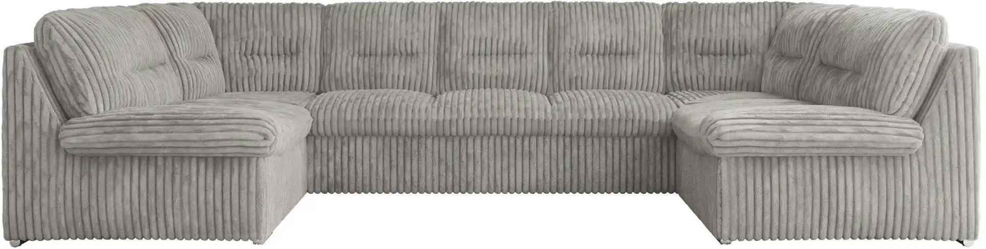 Wohnlandschaft mit Schlaffunktion Comodo ¦ silber ¦ Maße (cm): B: 340 H: 93 Polstermöbel > Sofas > Schlafsofas - Höffner