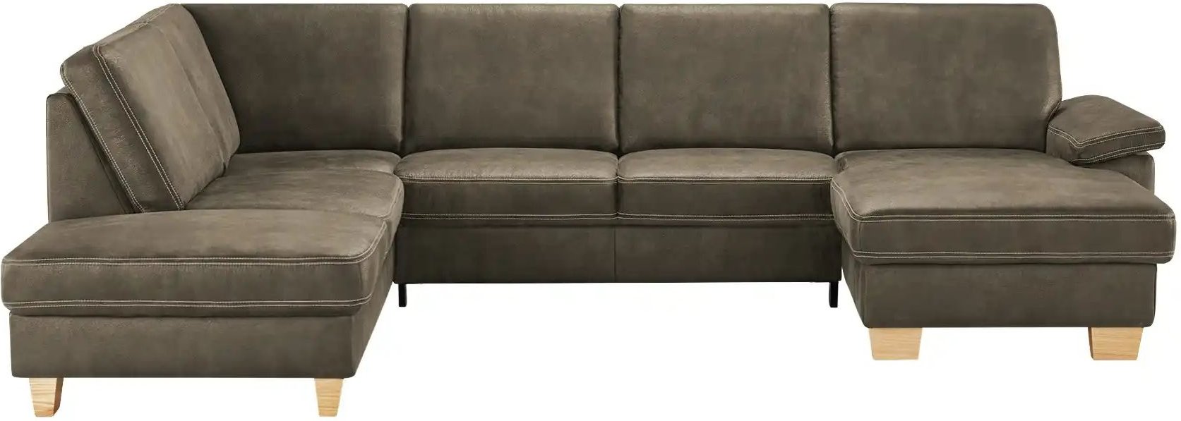 meinSofa Wohnlandschaft Kunstleder Samu ¦ grau ¦ Maße (cm): B: 316 H: 90 T: 235.0 Polstermöbel > Sofas > Wohnlandschafte...