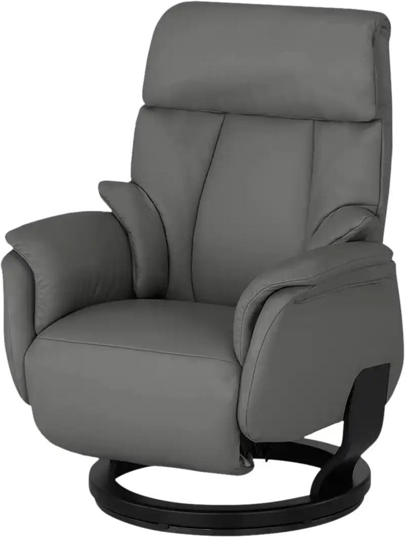 Nils Olsen Drehsessel aus Echtleder Silas ¦ grau ¦ Maße (cm): B: 87 H: 114 T: 90.0 Polstermöbel > Sessel > Relaxsessel -...