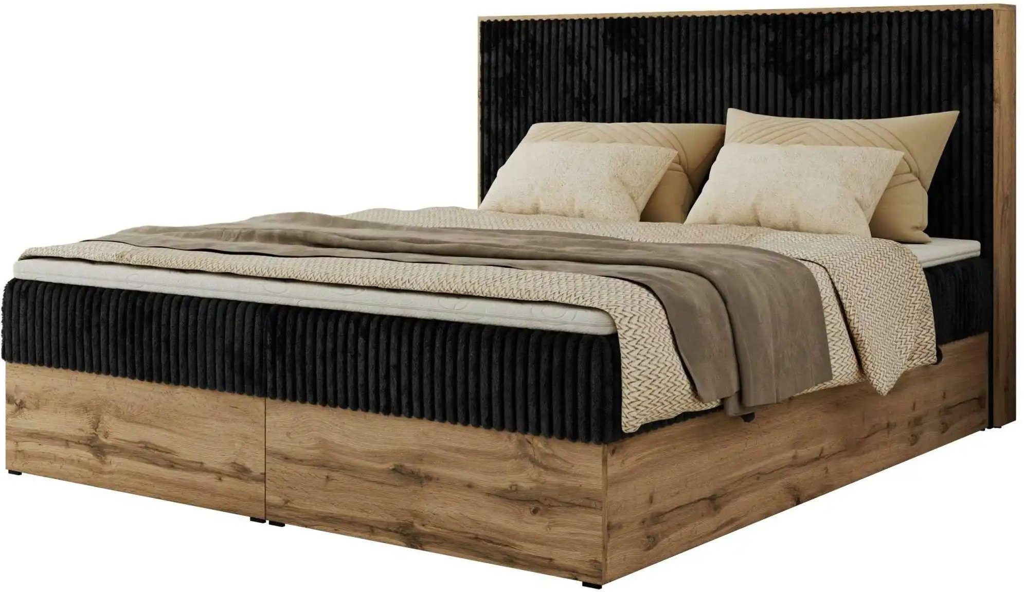 Boxbett mit Bettkasten Wood Classic ¦ schwarz ¦ Maße (cm): B: 164 H: 120 Betten > Komfortbetten - Höffner