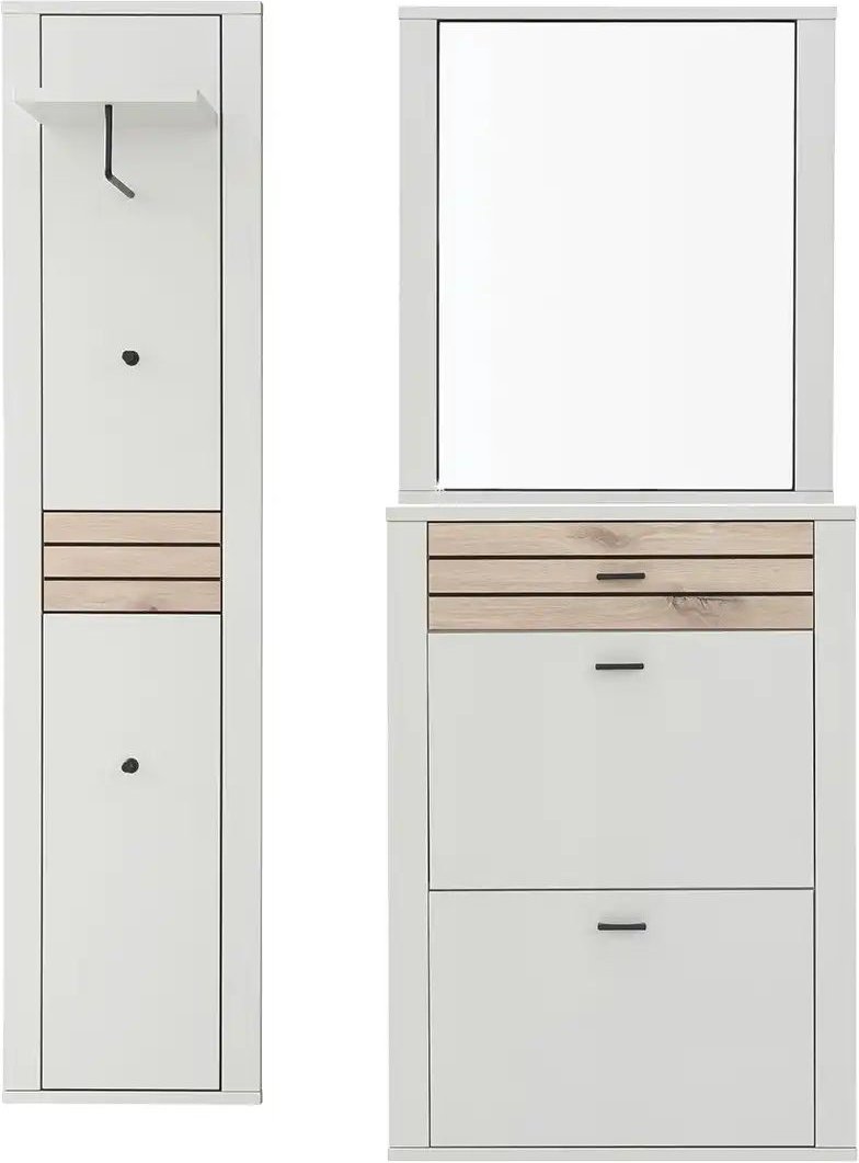 Garderobenkombination 3 teilig Octave ¦ weiß ¦ Maße (cm): B: 127 H: 183 T: 36.0 Garderoben & Kleiderstangen > Garderoben...