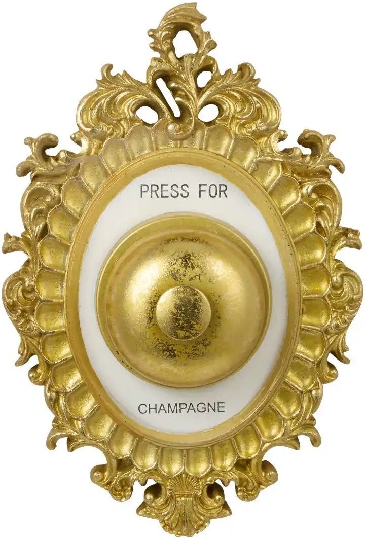 Wandobjekt "Press for champagne" ¦ gold ¦ Kunststoff ¦ Maße (cm): B: 14 H: 23 T: 1.5 Accessoires > Dekoartikel - Höffn...