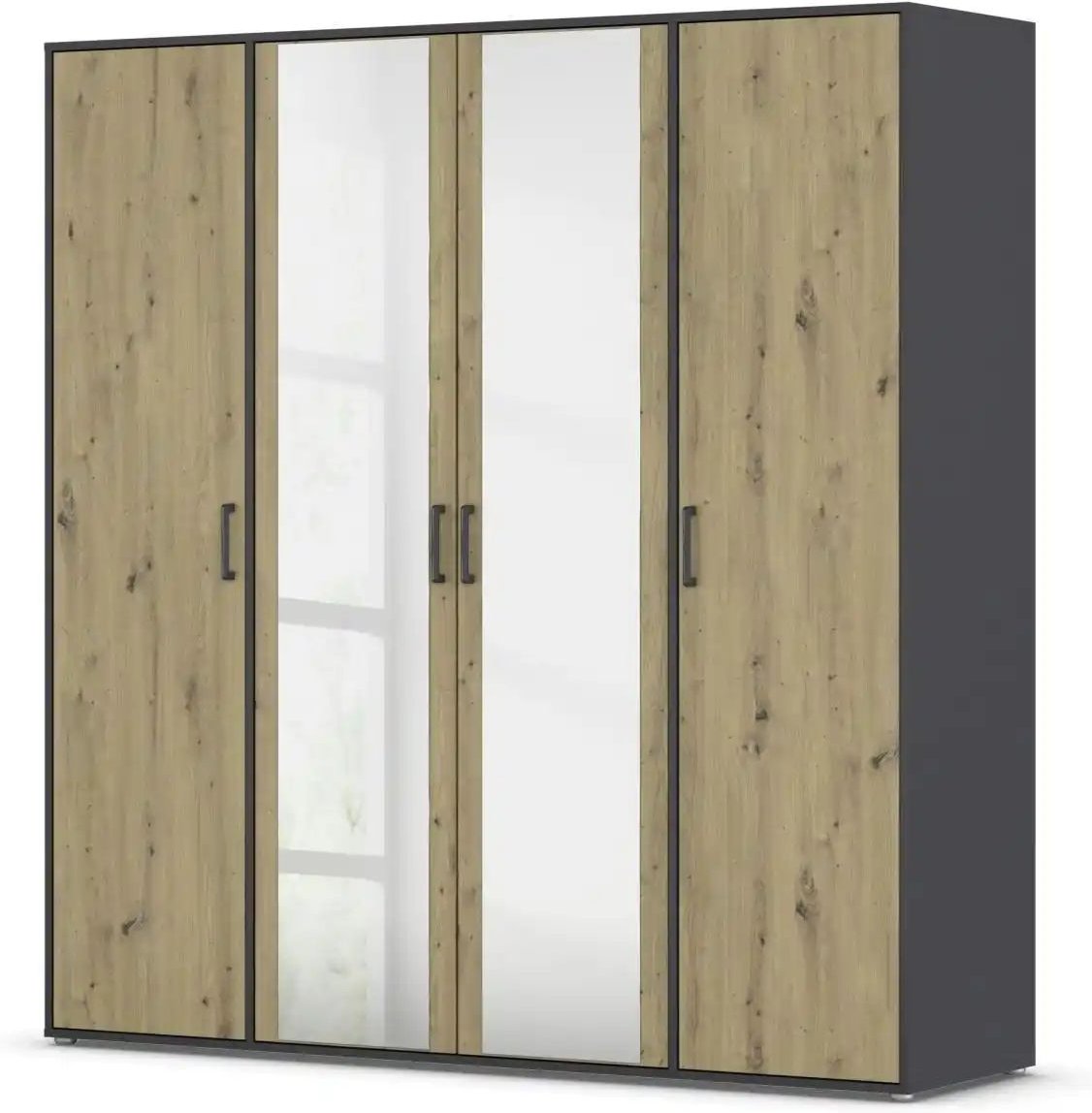 Drehtürenschrank Yarm ¦ grau ¦ Maße (cm): B: 187 H: 194 Schränke > Kleiderschränke > Drehtürenschränke - Höffner